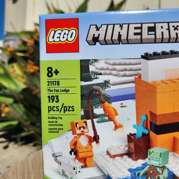 LEGO® Minecraft 21178 The Fox Lodge (193 pieces) – AESOP NEW  MINECRAFT Fox Lodge House 21178 Drowned Zombie Christmas Gift Toy Set